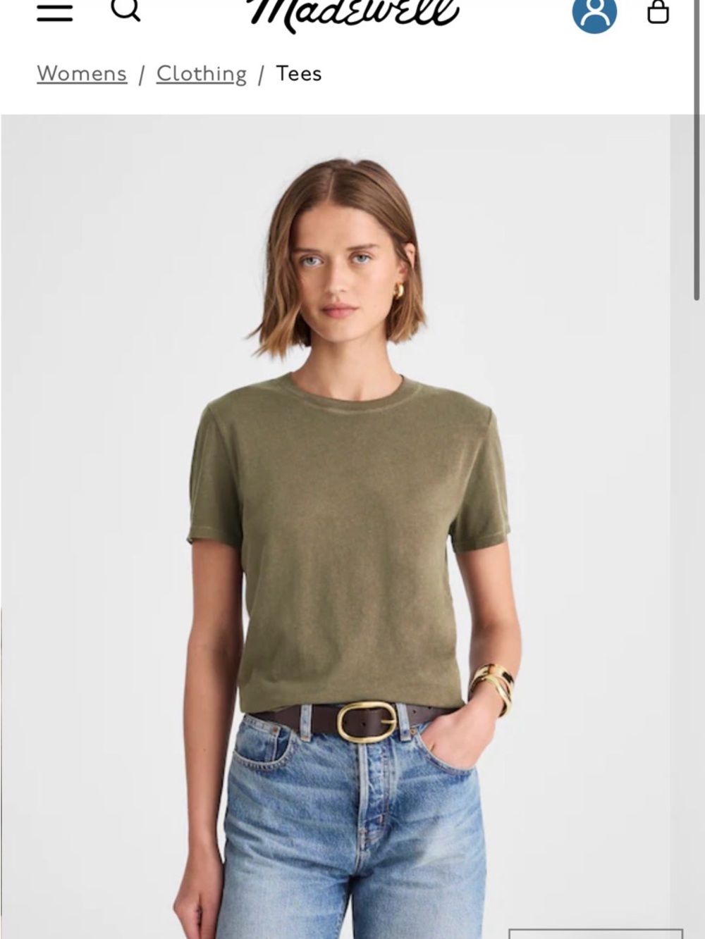 Madewell Garment Dyed Shrunken Crewneck Tee
